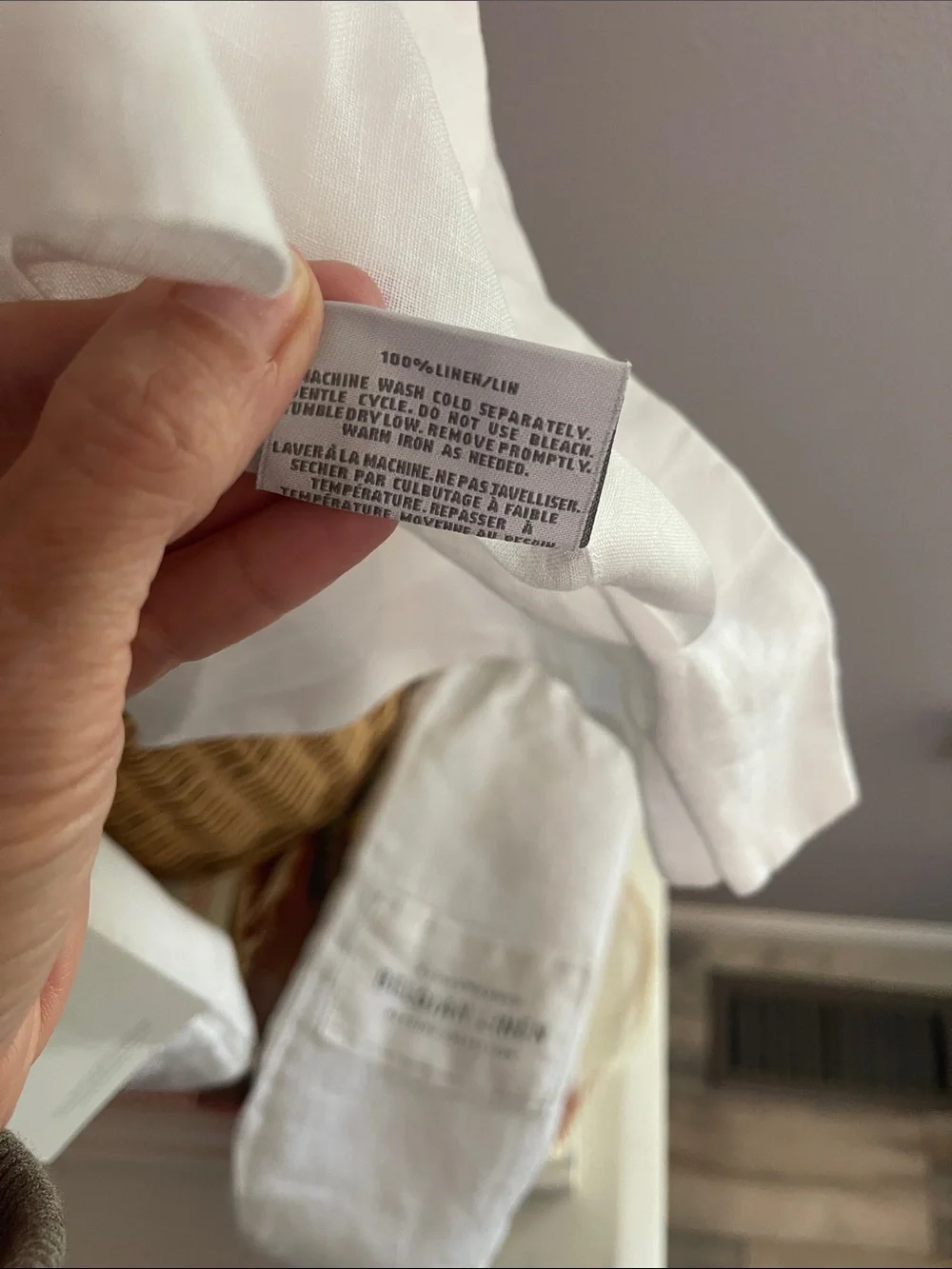 Restoration Hardware Stonewashed Belgian Linen King Pillow Sham-Set of 2 - White